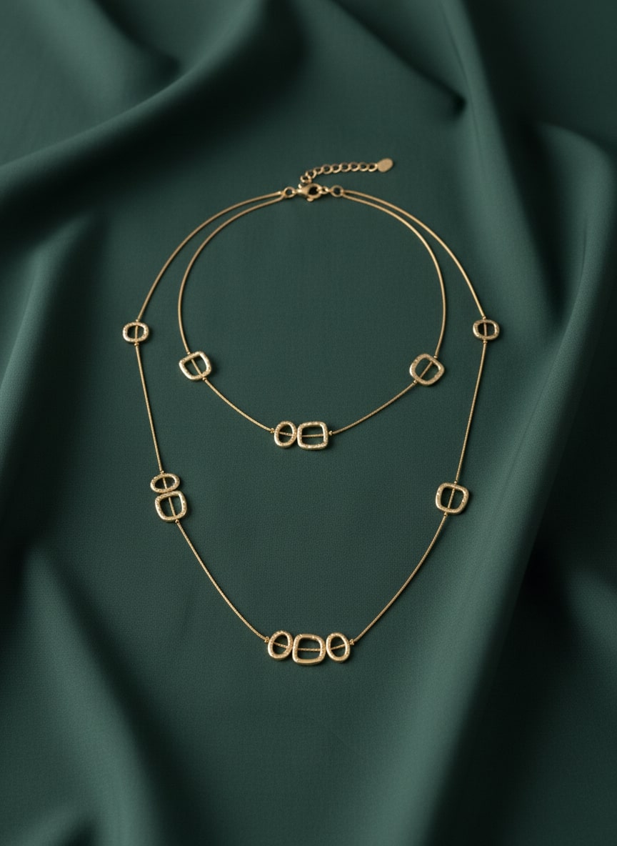 Beautiful Korean Style Double Layered Necklace