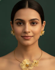 Women Contemporary  Statement  Necklace With Earings