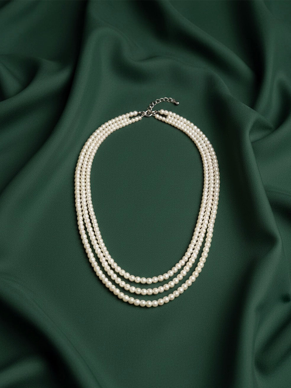 Women Pearl Three Layered Necklace