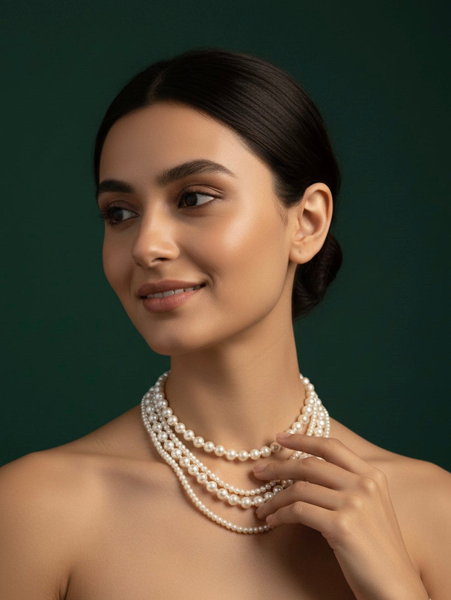 Pearls Mala Layered Statement Necklace