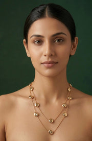 Women Gold Artistic Contemporary Statement Necklace