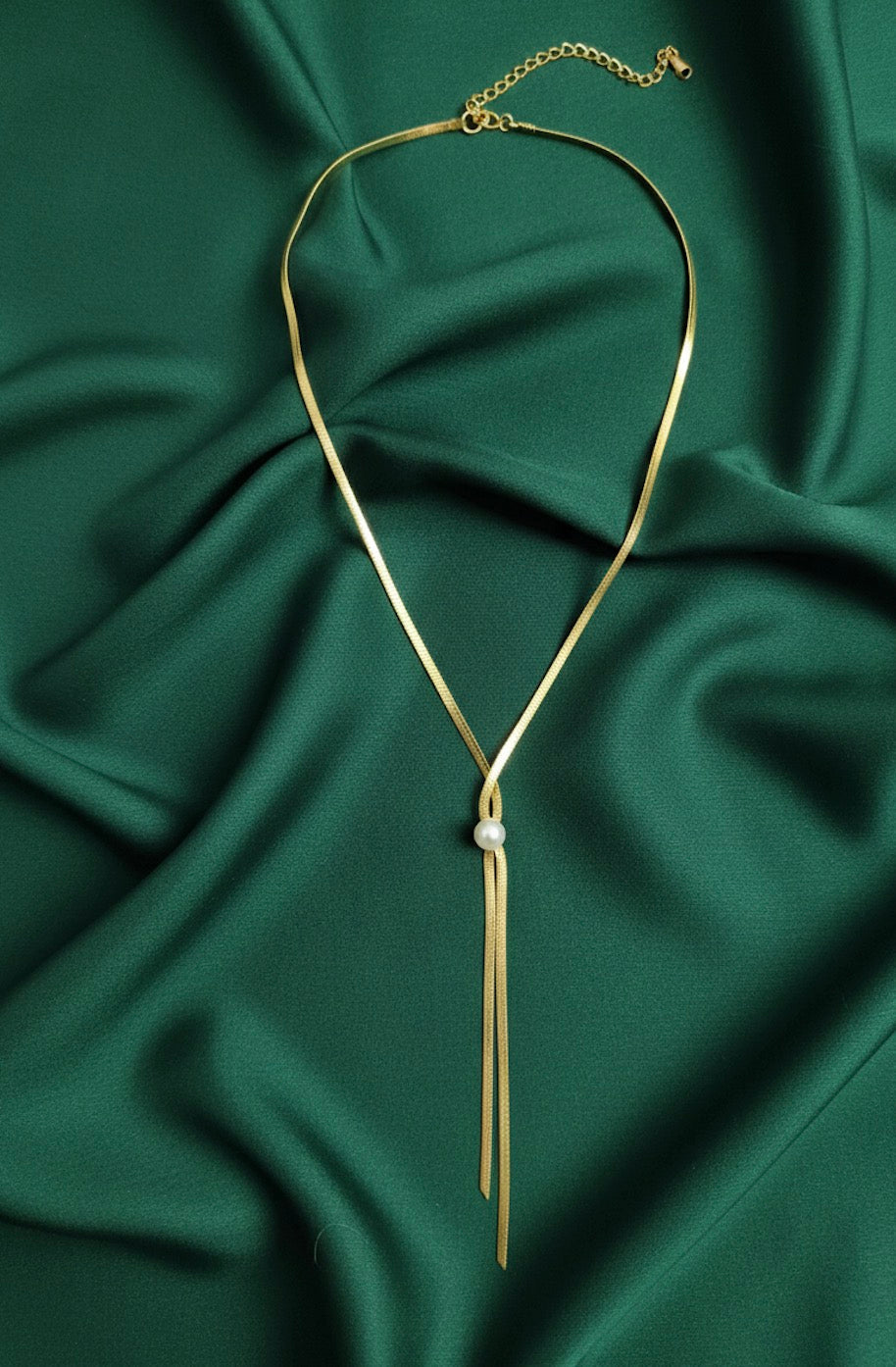 Gold Plated Dangling Lariat Necklace