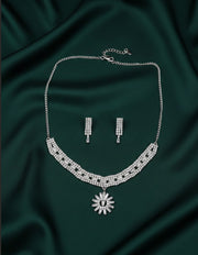 American Diamond Necklace With Earrings