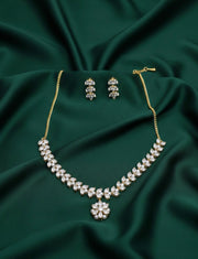 American Diamond Necklace With Earrings