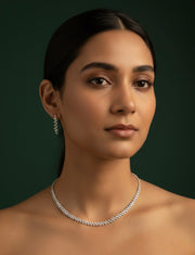 American Diamond Necklace With Earrings