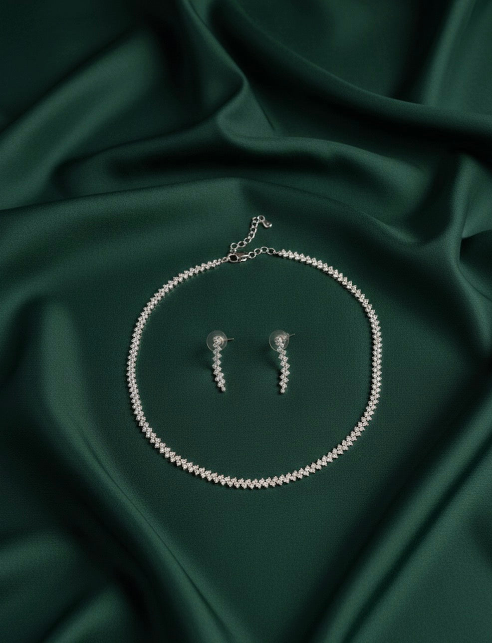 American Diamond Necklace With Earrings