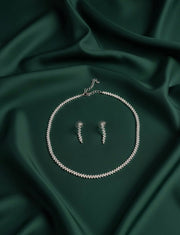 American Diamond Necklace With Earrings