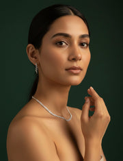 American Diamond Necklace With Earrings
