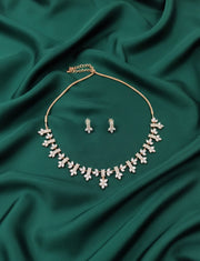 American Diamond Necklace With Earrings