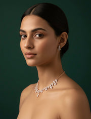 American Diamond Necklace With Earrings