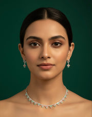 American Diamond Necklace With Earrings