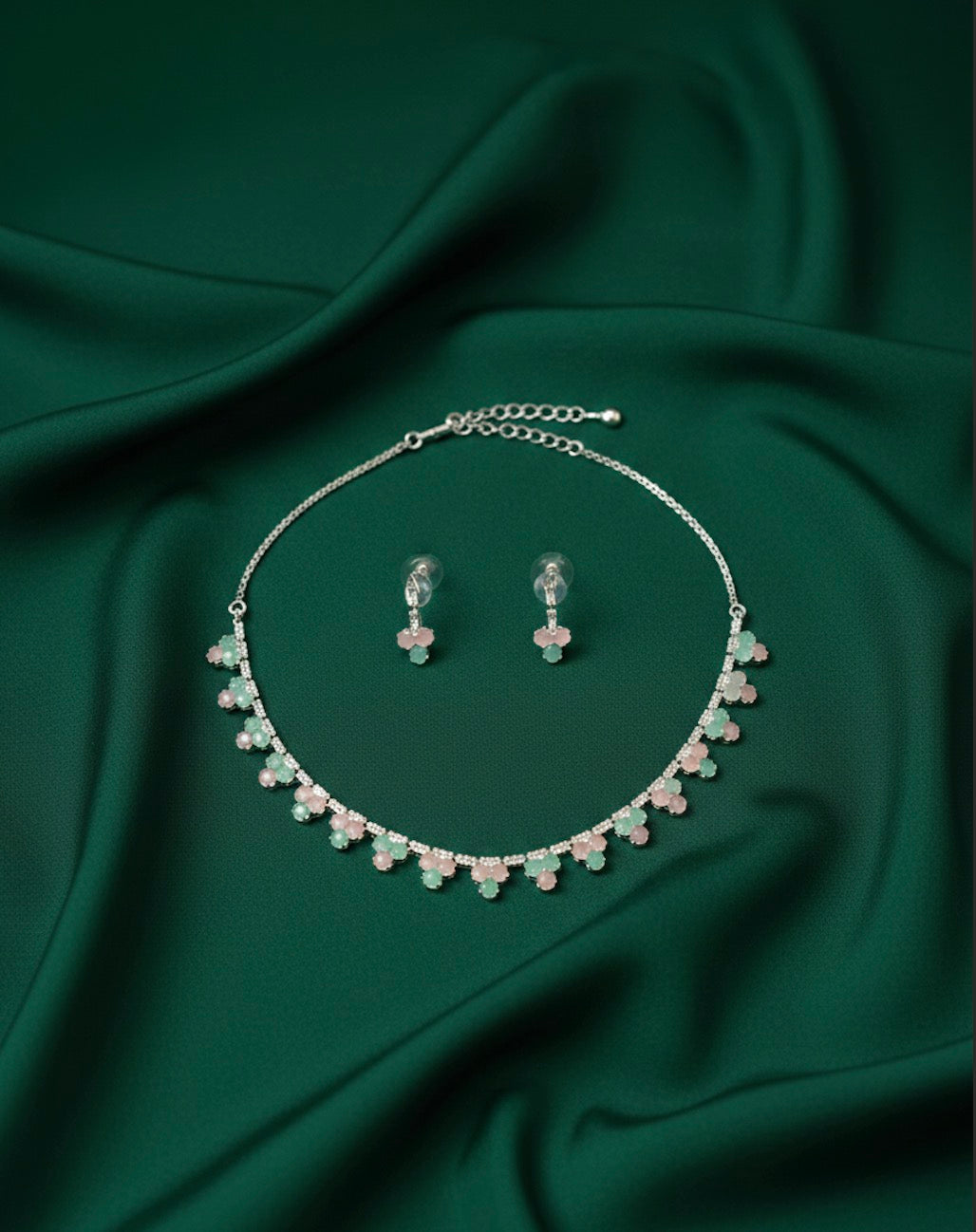 American Diamond Necklace With Earrings