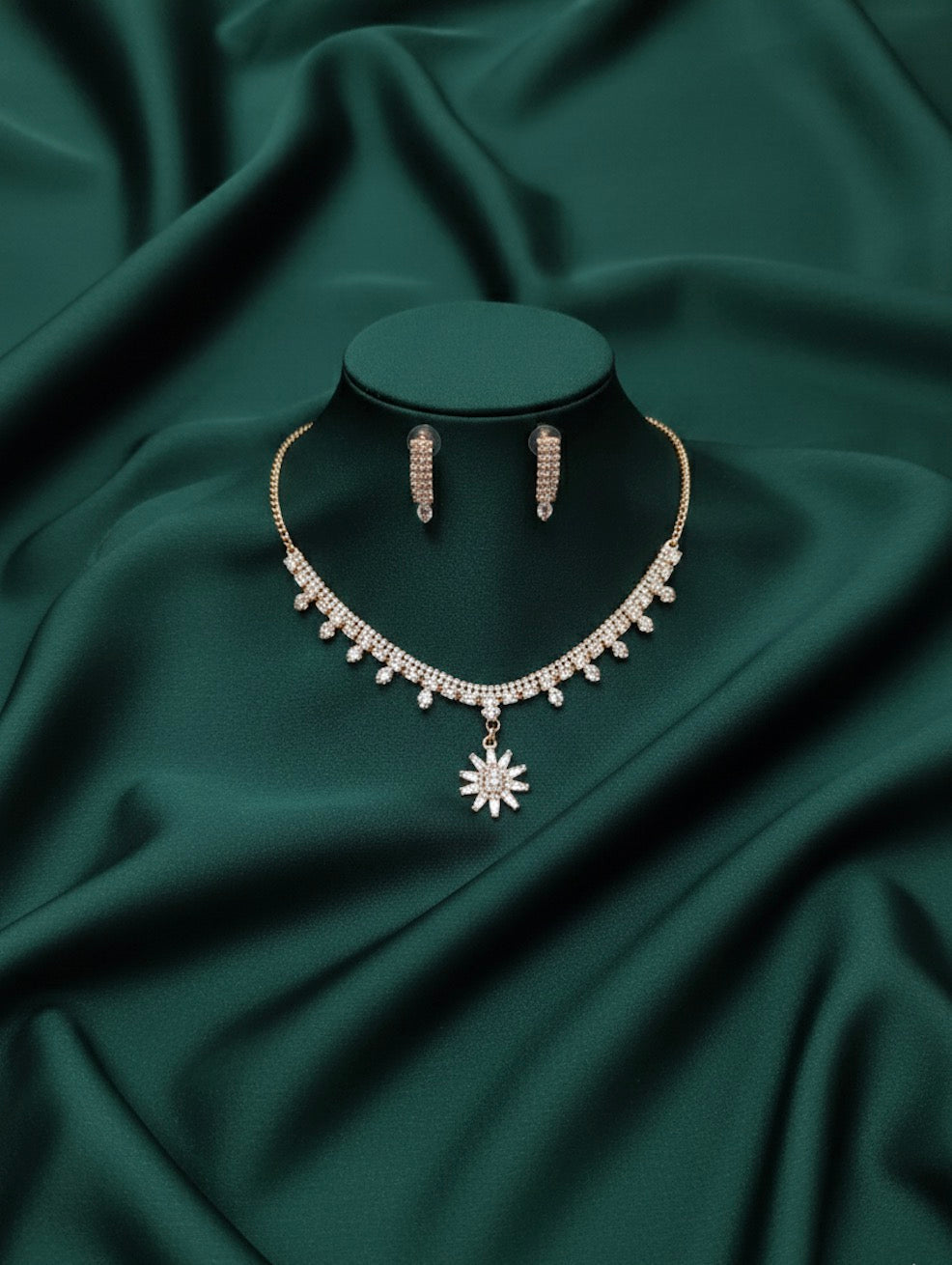 American Diamond Necklace With Earrings