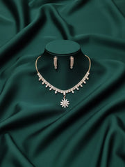 American Diamond Necklace With Earrings