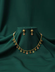 Gold Plated Trendy Design Necklace & Earrings