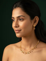 Gold Plated Trendy Design Necklace & Earrings