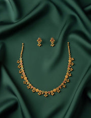 Gold Plated Trendy Design Necklace & Earrings
