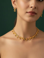 Gold Plated Trendy Design Necklace & Earrings