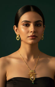 Gold Plated Trendy Design Necklace & Earrings
