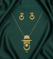 Gold Plated Trendy Design Necklace & Earrings