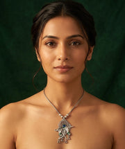 Silver Plated Antique Design Oxidized Necklace