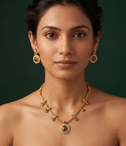 Gold Plated Treditional Choker Necklace & Earrings