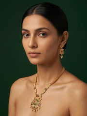 Gold Plated Treditional Necklace & Earrings