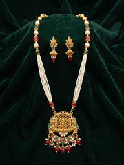 Gold Plated Indo-western Design Necklace With Earrings
