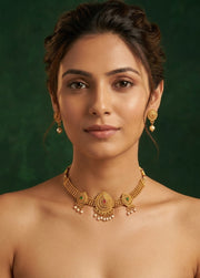 Gold Plated Treditional Necklace & Earrings