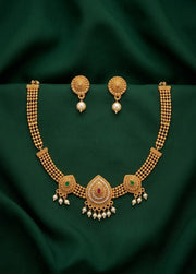 Gold Plated Treditional Necklace & Earrings