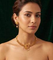 Gold Plated Treditional Necklace & Earrings