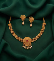 Gold Plated Treditional Necklace & Earrings