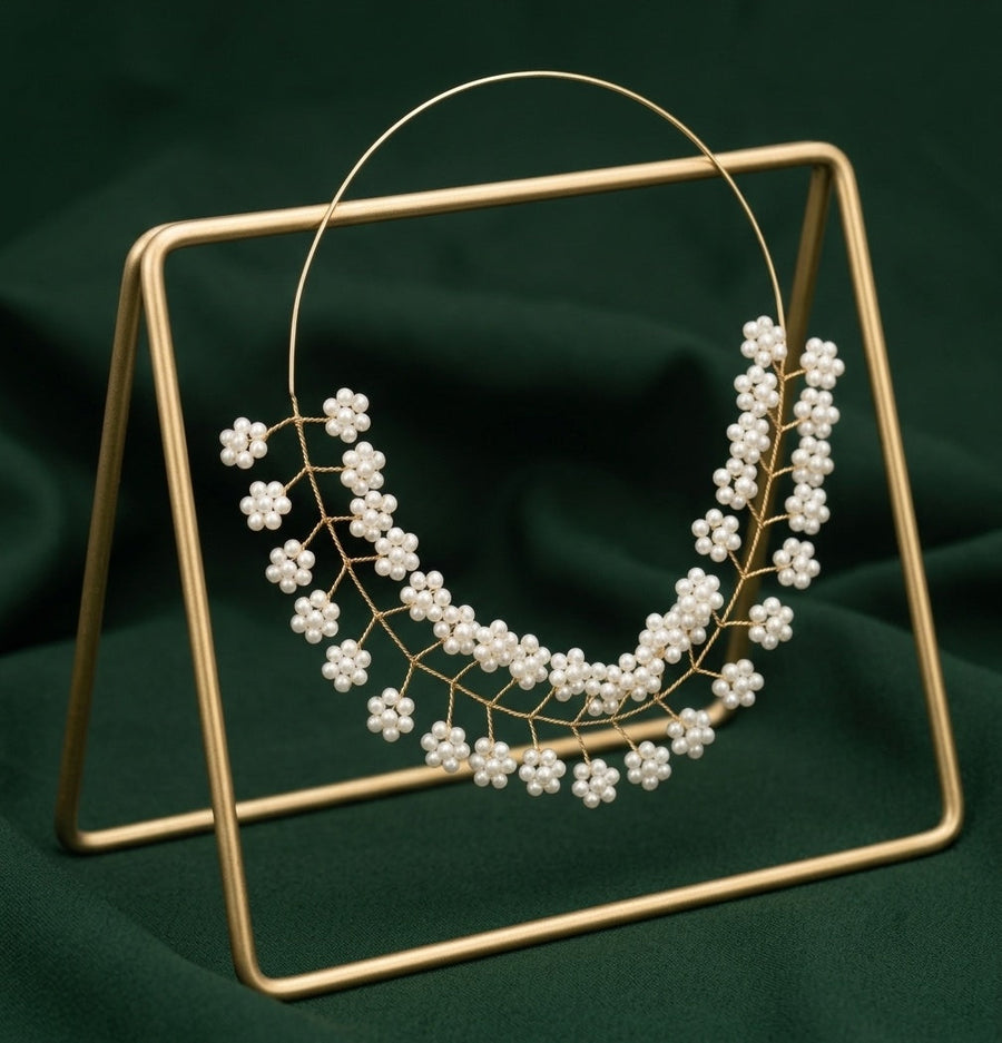 Women Gold-Plated Pearls Beaded Necklace