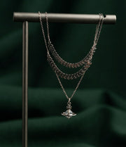 Rose Gold-Toned Layered Necklace for Women