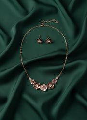 Rose Gold Flower-Shaped Antique Jewellery Set