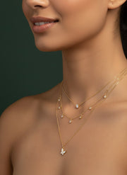 Fancy Gold Plated Three Layered Necklace