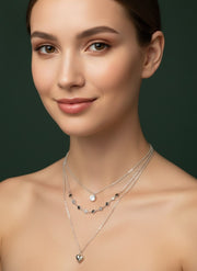Trendy Silver Plated Three Layered Necklace