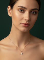 Trendy Sun-Shaped Pendant With Chain