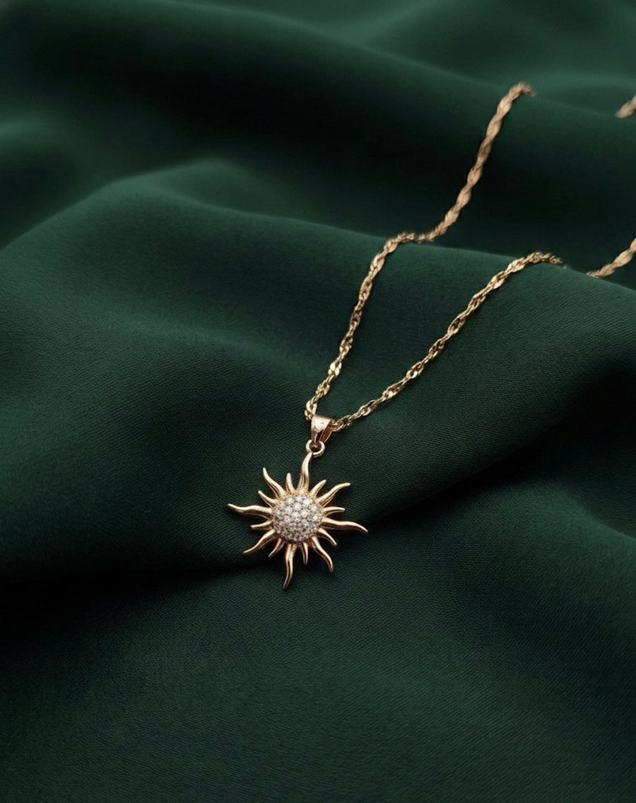 Trendy Sun-Shaped Pendant With Chain