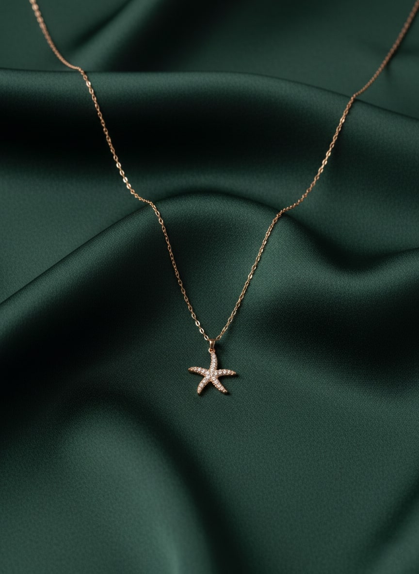 Beautiful Sea Star Pendant With Chain