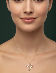 Trendy Design Chain With Stylish Bow Pendent