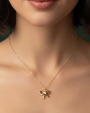 Gold Plated Chain With Stylish Bow Pendent