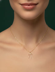 Beautiful Minimul Chain With Bow Pendent
