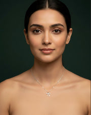 Silver Plated Chain With Bow Pandent