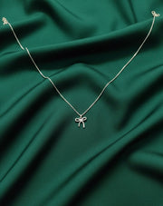 Silver Plated Chain With Bow Pandent