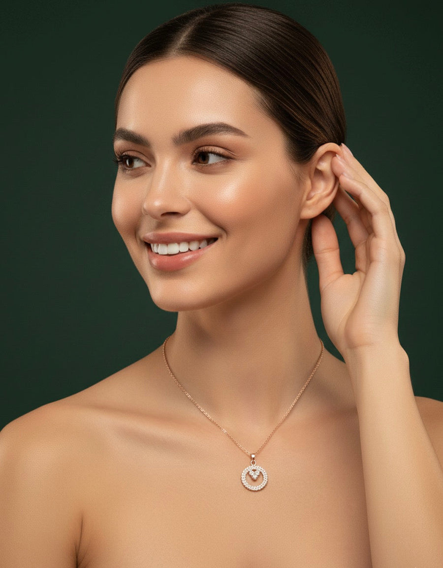 Rose Gold Chain With Beautiful Diamond Pandent