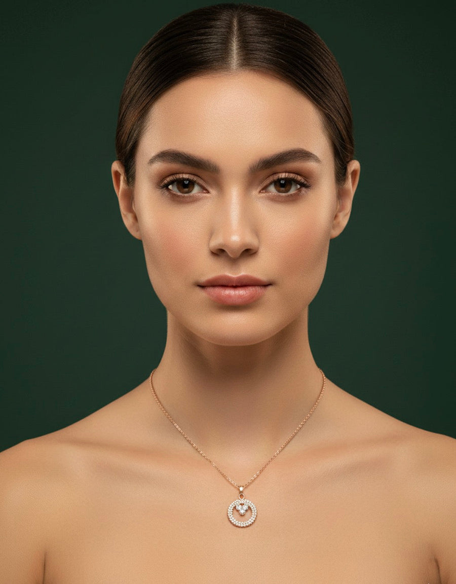 Rose Gold Chain With Beautiful Diamond Pandent