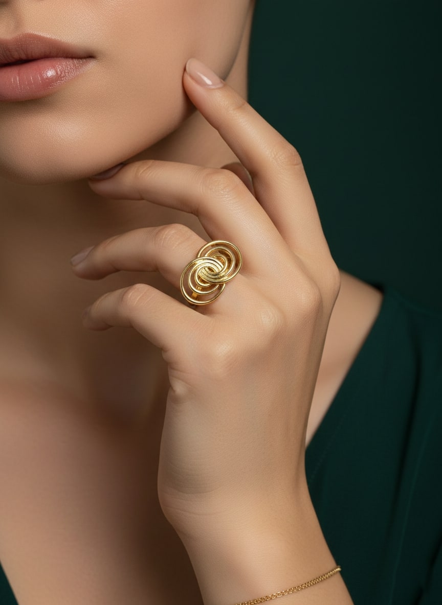 Anti-Tarnish Adjustable Statement Ring