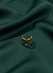 Wave-Textured Tarnish-Free Adjustable Ring