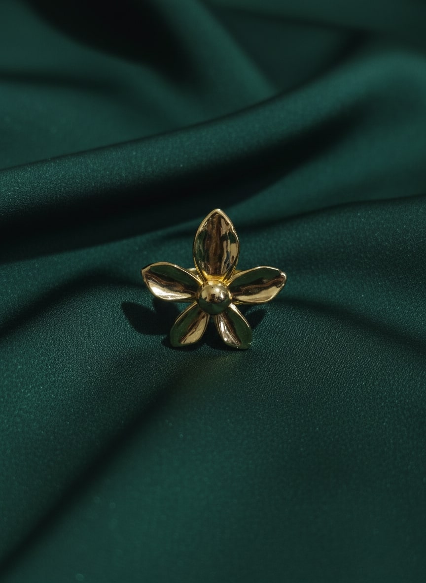 Beautiful Fancy Ring With Texture Flower